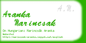 aranka marincsak business card